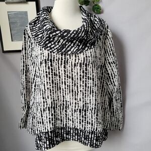 Habitat Clothes to Live Express Travel Collection Cowl Pullover Blouse Black L